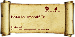 Matula Atanáz névjegykártya